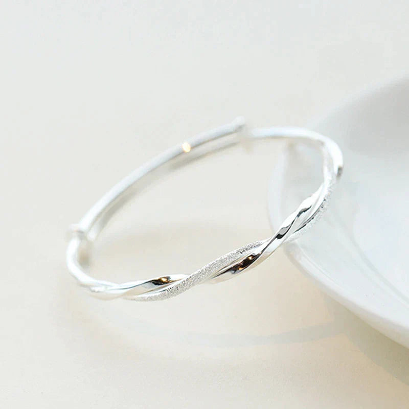 Amelith | Zilveren Armband met gedraaide structuur