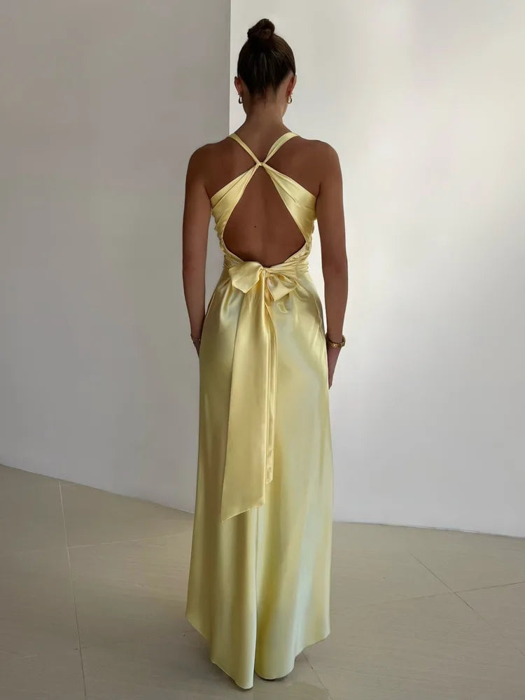Zahara | Elegante Dames Mouwloze Avondjurk V-hals en Lange A-lijn