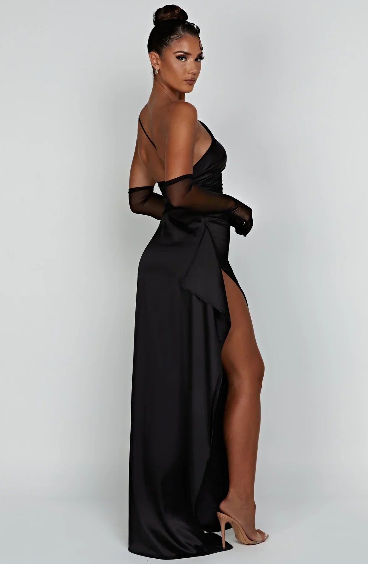 JEMMA ™ | Elegante Satijnen Splitjurk met één Schouder