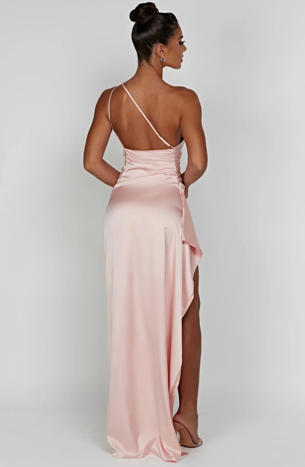 JEMMA ™ | Elegante Satijnen Splitjurk met één Schouder