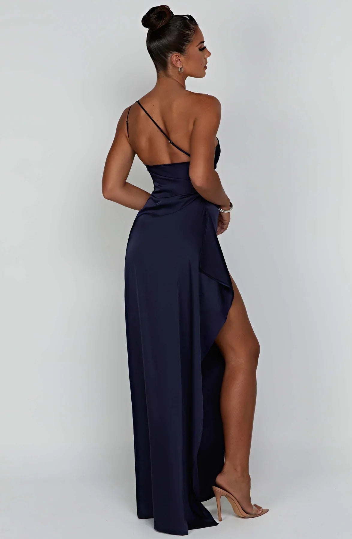 JEMMA ™ | Elegante Satijnen Splitjurk met één Schouder
