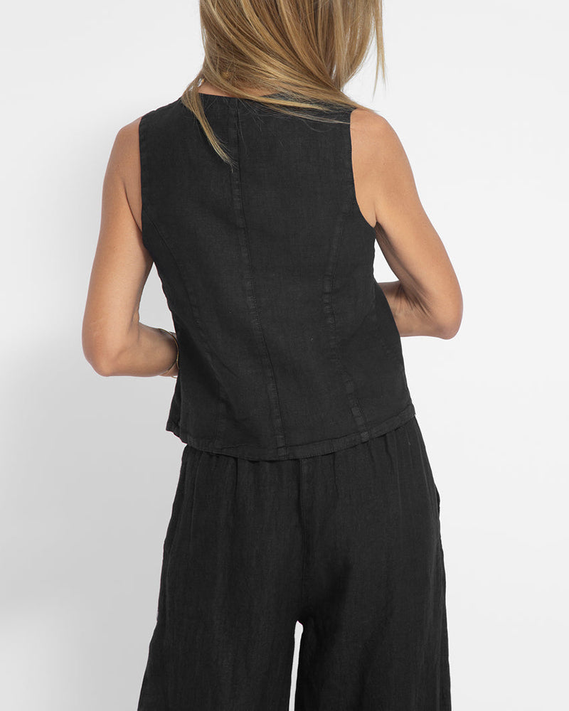EVITA ™ | Linnen Elegante 2-Delige Set - Wijde Broek & Vest