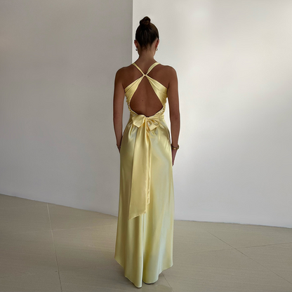 Zahara | Elegante Dames Mouwloze Avondjurk V-hals en Lange A-lijn