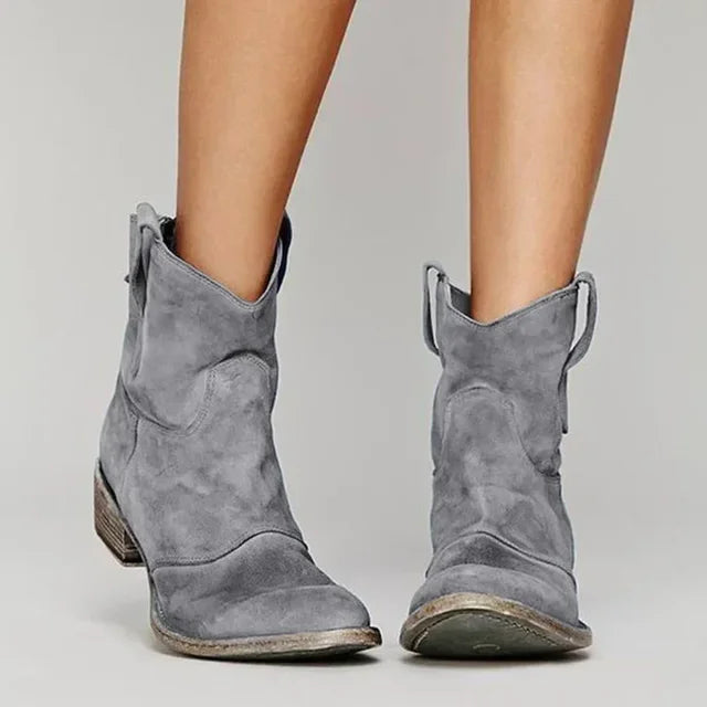 Lize | Cowboy enkellaarsjes met borduurdetails en lage hak