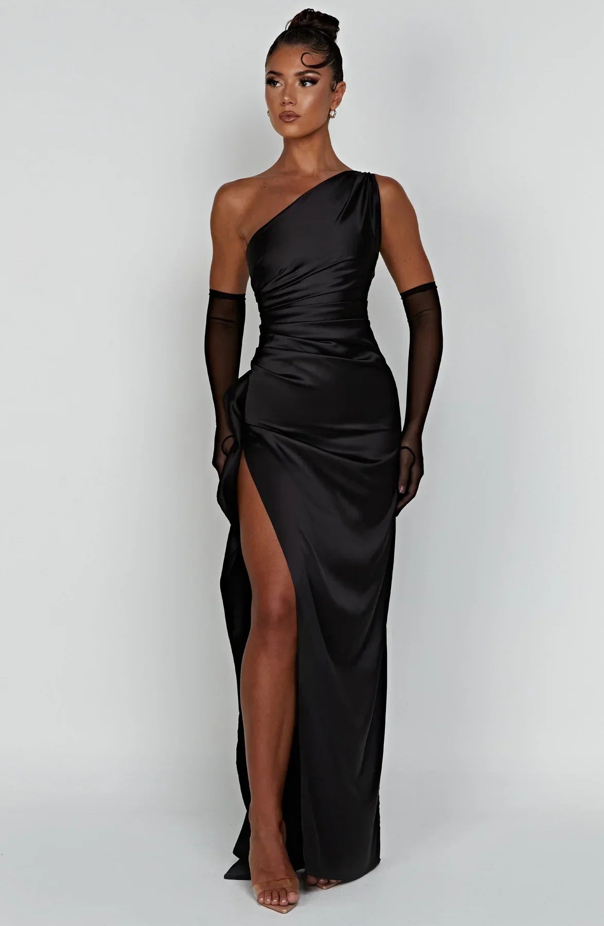 JEMMA ™ | Elegante Satijnen Splitjurk met één Schouder
