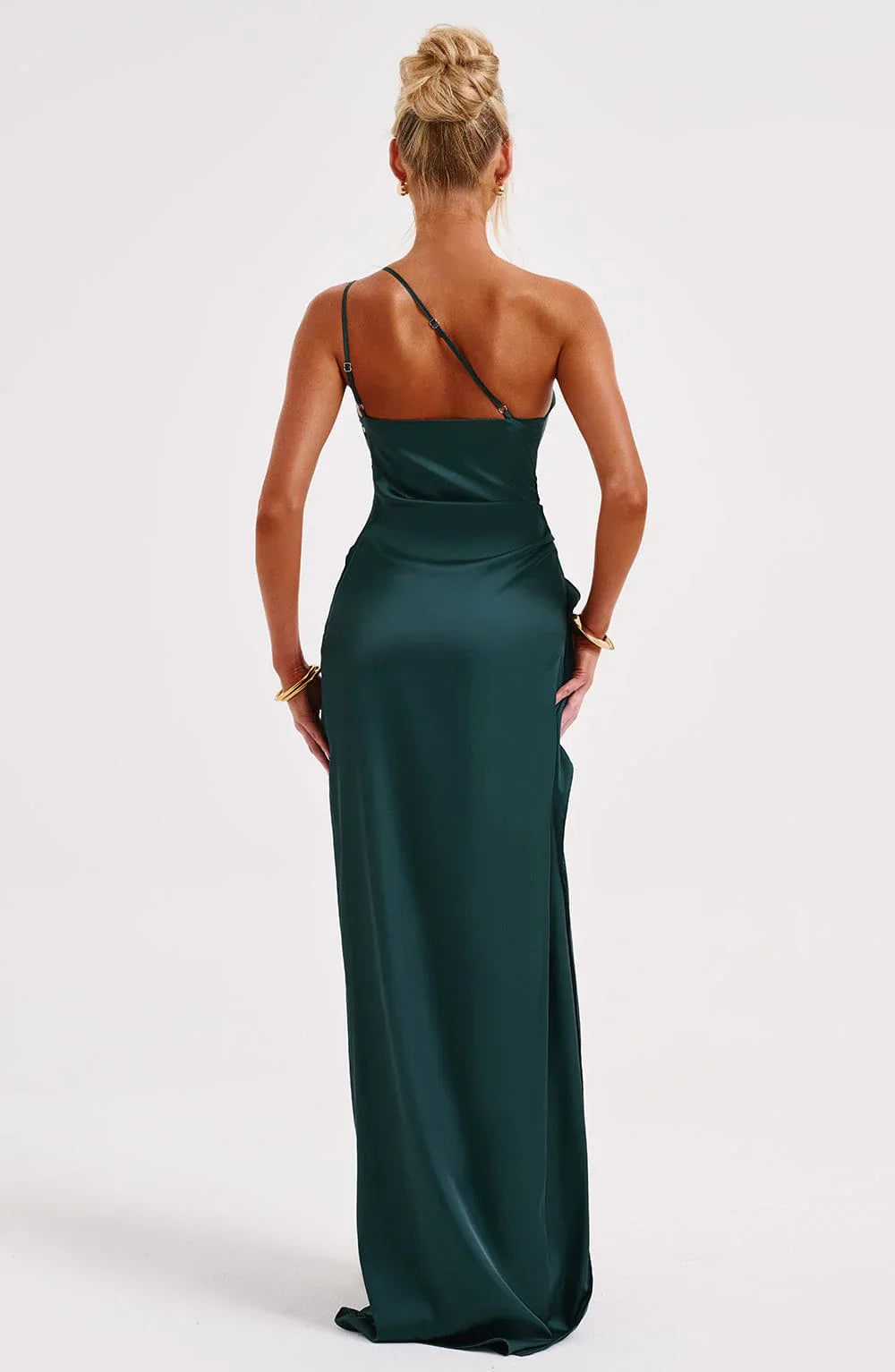 JEMMA ™ | Elegante Satijnen Splitjurk met één Schouder