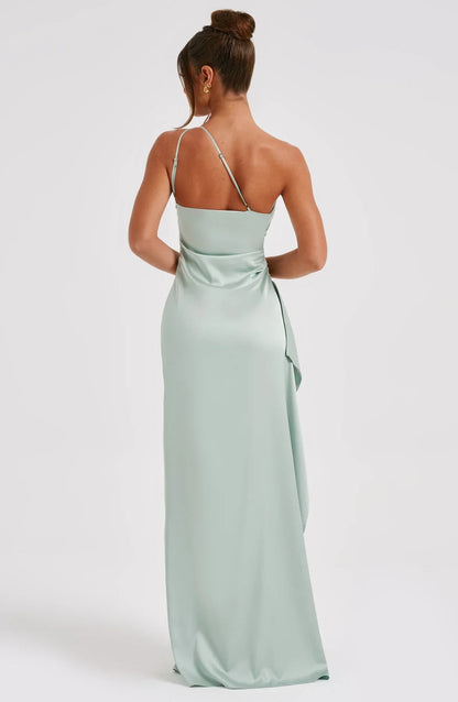 JEMMA ™ | Elegante Satijnen Splitjurk met één Schouder